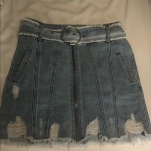 ripped buckle jean skirt from forever 21